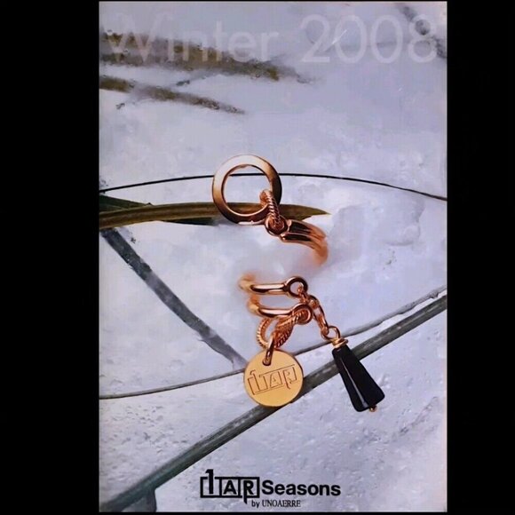 1AR SEASON UNOAERRO Sz 6/7 - 18k Gold Plated Italian Wedding Charm Wrap Ring NWT - Picture 6 of 6